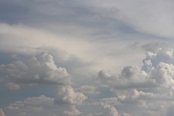 Blue Sky with White Fluffy Cloud