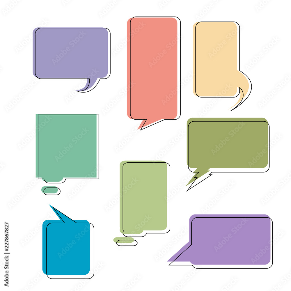 Poster set of text box frame quote element vector
