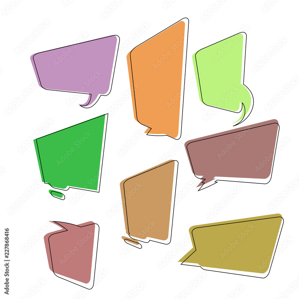Poster set of text box frame quote element vector