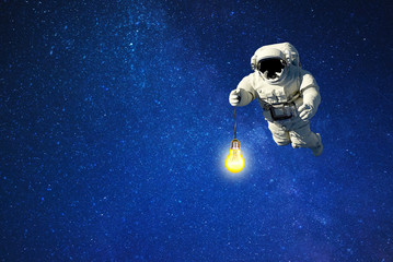 Spaceman and lighting in  space