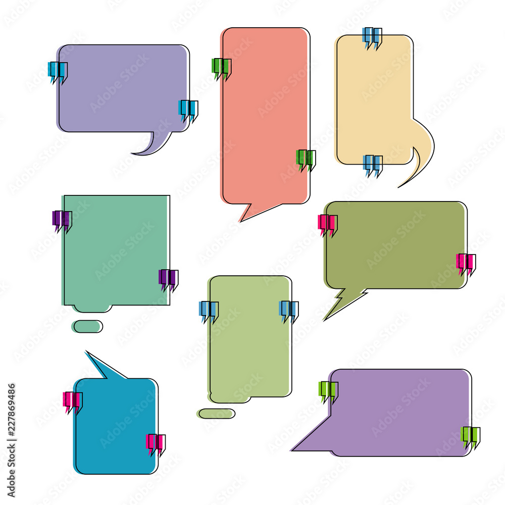 Poster set of text box frame quote element vector