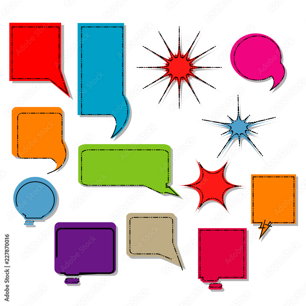 Poster set of text box frame quote element vector