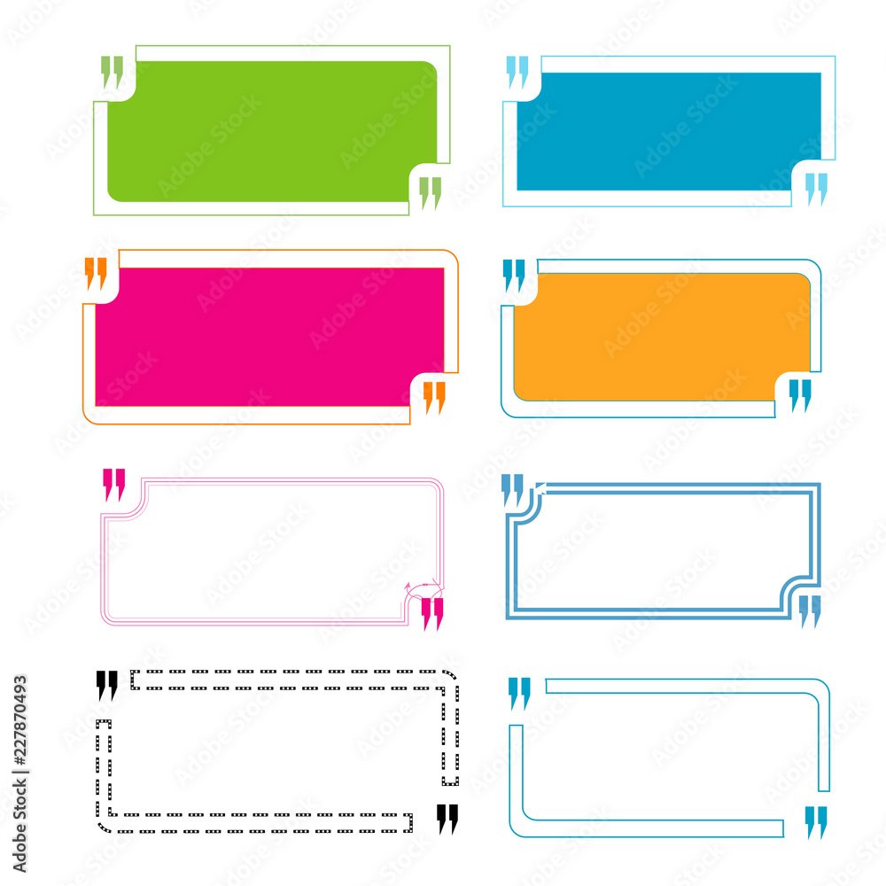 Poster set of text box frame quote element vector