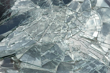 Broken - Crack windshield car from car accident