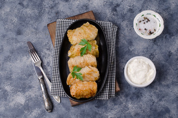 Fried stuffed cabbage
