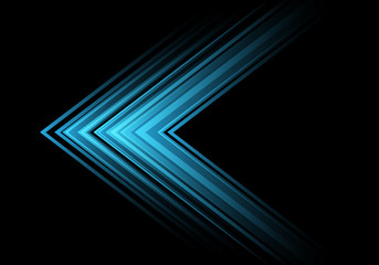 Abstract blue light arrow speed direction on black design modern futuristic background vector illustration.