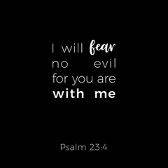 Biblical phrase from psalm, i will fear no evil