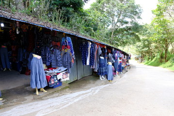 Chiang Mai province, Thailand. September 30, 2018. sells Souvenirs and traditional clothes for tourists.