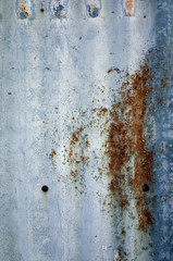 close up of old rusty galvanized iron wall texture