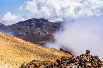 View of the Teide Volcano in Las Cañadas del Teide National Park. Tenerife. Canary Islands..Spain