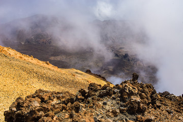 View of the Teide Volcano in Las Cañadas del Teide National Park. Tenerife. Canary Islands..Spain