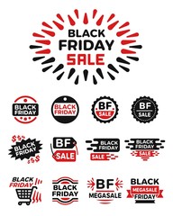 Obraz premium black friday banner set,icon set,vector and illustration