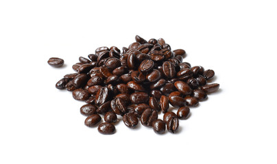 Coffee beans on white background