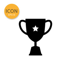 Trophy cup icon isolated flat style.