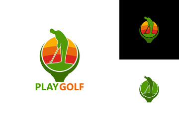 Play Golf Logo Template Design Vector, Emblem, Design Concept, Creative Symbol, Icon