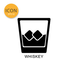Whiskey glass icon isolated flat style.