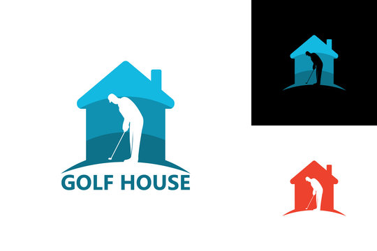 Golf House Logo Template Design Vector, Emblem, Design Concept, Creative Symbol, Icon