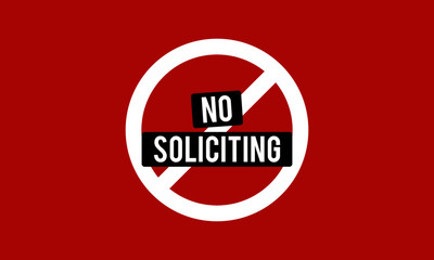 No Soliciting Sign Vector Illustration