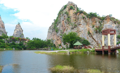 Fototapeta premium Khao Ngu Stone Park in Ratchaburi, Thailand