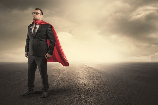 Superhero businessman concept