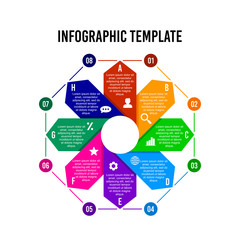 Octagonal infographic design template.