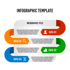 Colorful square step infographic design template.
