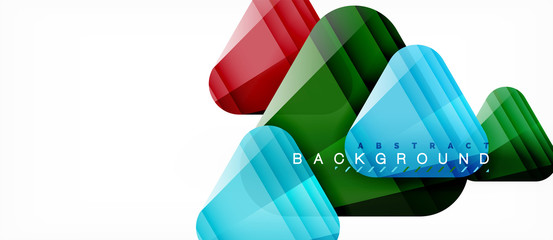 Glass triangles modern geometric composition, abstract background