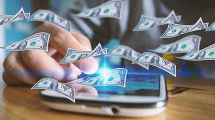 Make money on the Internet. Financial concept