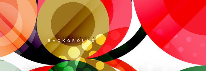 Abstract colorful geometric composition - multicolored circle background