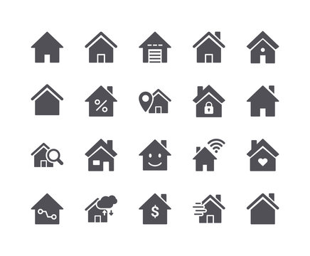 Minimal Set Of Smart Home Flat Icon