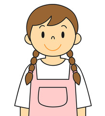 エプロンの女性　笑顔　保母さん　主婦　料理　カフェ店員　お花屋さん