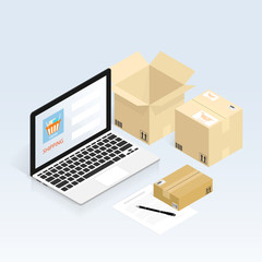 online shopping shipping vector