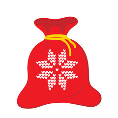 Christmas red sack. Bag santa claus. Isolated on white background. Vector