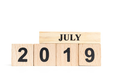 Wooden cube calendar ( JULY ) 2019