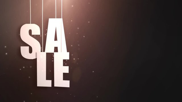 sales letter just hung on string with beautyful black background
