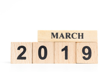 Wooden cube calendar ( MARCH ) 2019