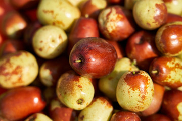 A pile of ripe autumn jujube
