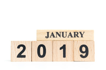 Wooden cube calendar ( JANUARY ) 2019