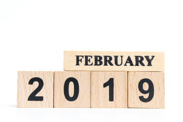 Wooden cube calendar ( FEBRUARY ) 2019
