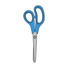 Scissors. Hand drawn illustration vector. White background.
