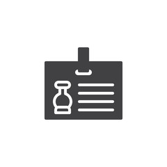 Museum Id card vector icon. filled flat sign for mobile concept and web design. Identification Card simple solid icon. Symbol, logo illustration. Pixel perfect vector graphics