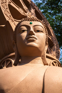 Close up image of a Buddha statue at Ancient city in Samutprakan, Thailand