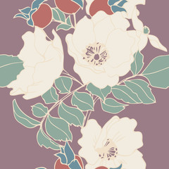 Beautiful seamless floral pattern background.