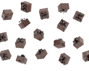 Gifts falling, presents flying isolated 3d render