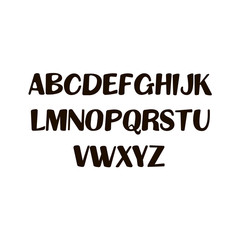 Hand written uppercase English alphabet/font/letters. Vector illustration