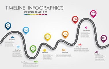 Navigation roadmap infographic timeline concept with place for your data. Vector illustration.