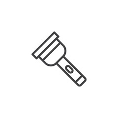 Flashlight outline icon. linear style sign for mobile concept and web design. simple line vector icon. Torch symbol, logo illustration. Pixel perfect vector graphics
