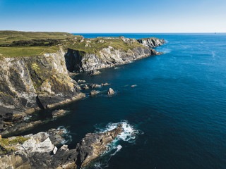 Fototapeta premium Island cliffs in Ireland, Aerial view in summer