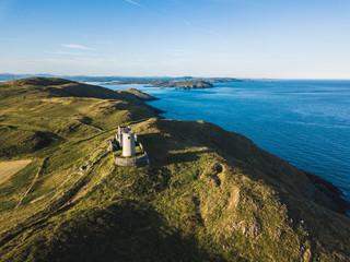 Aerial view of the old lighthouse in Cape Clear Island