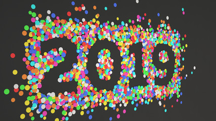 2019 number made from colorful confetti